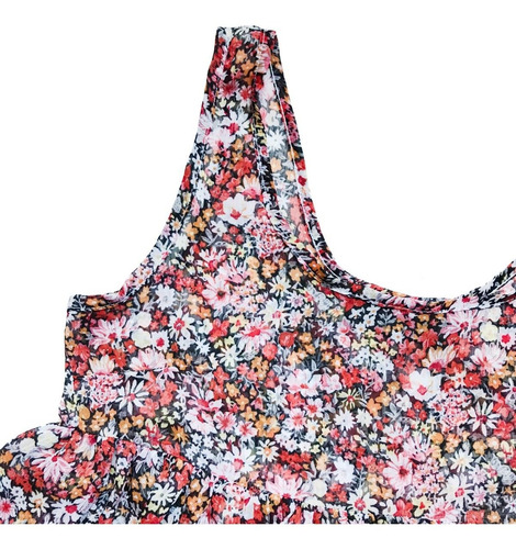Top Zara Gasa C/volados, Floreado, Canchero, Usado Impecable