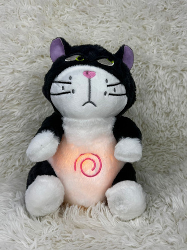 Peluche De Gato Lucifer Con Respiración Calmante Con Sonido Blanco Y Negro
