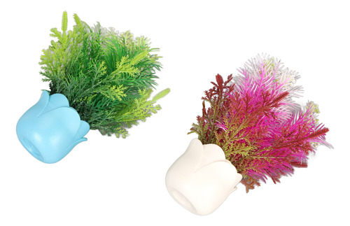 Plantas De Aquário Falsas, 2 Peças De Resina Artificial De F