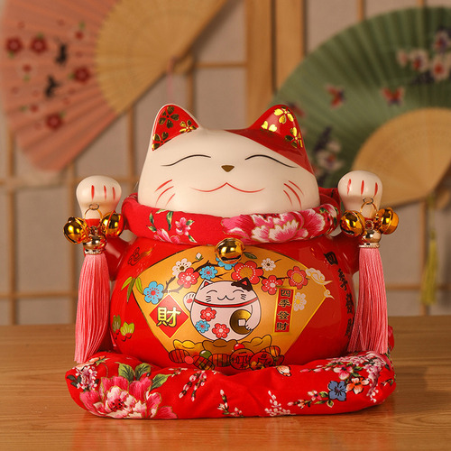 Happy Cat Gold Lucky - Gato Grande Maneki Neko Lucky De 7 Pu