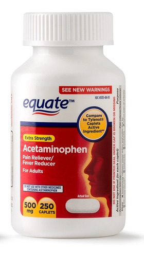 Equate Acetaminofen 250 Tablets - Unidad a $146