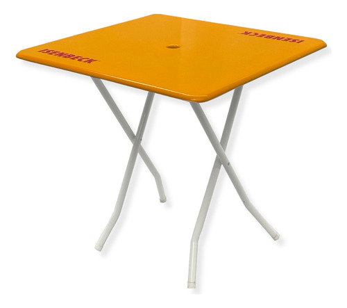 Mesa Cuadrada Fibra De Vidrio Plegable Bar 70x70cm Isenbeck Amarillo