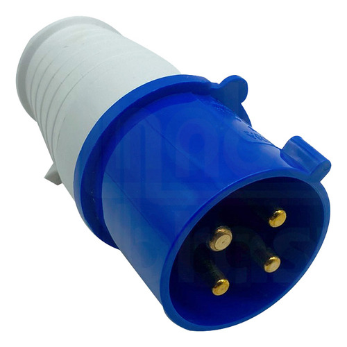 Plug Industrial 32a 3p+t 220/240vca Ip44 9h Azul