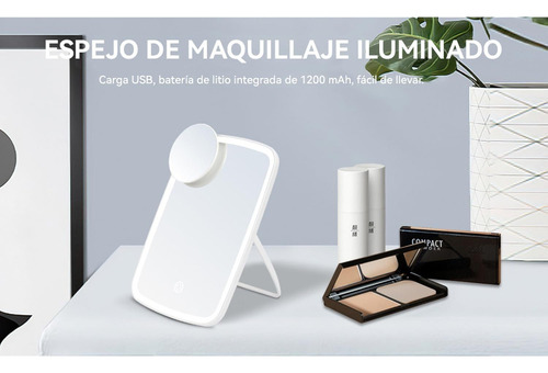 Asd Espejo Maquillaje Con Luz Led Y Espejo Pequeño 10x
