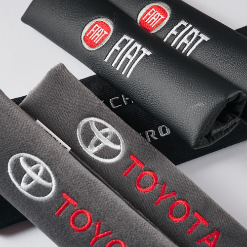 Protectores Cubre Cinturones Tela Gris Logo Audi Bordado