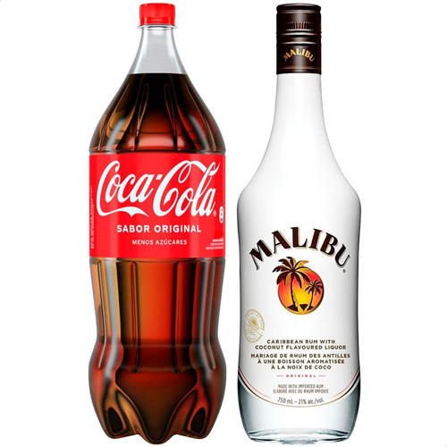 Ron Malibu Con Coco 750ml + Coca Cola Original 2,25 L 