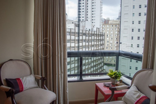 Imagem 3 de 15 de Flat Nos Jardins, 01 Dorm, Fora Do Pool - Sf33344