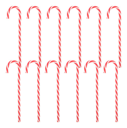 12 Estacas Navideñas Con Bastones De Caramelo Centelleantes