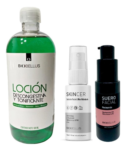 Locion Descongestiva + Skincer Emulsion + Suero Niacinamida