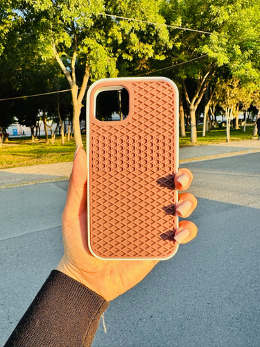 Funda Vans Waffle Para iPhone Color Negro Y Café