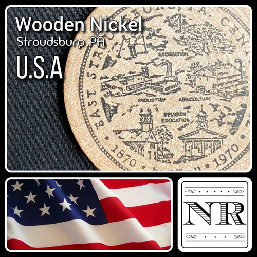 Imagen 1 de 4 de Wooden Nickel - Token - Madera - Publicidad - Stroudsburg Pa
