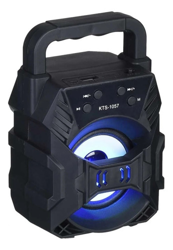 Parlante Portatil Bluetooth Radio Fm Luces Led 3 Kts-1057