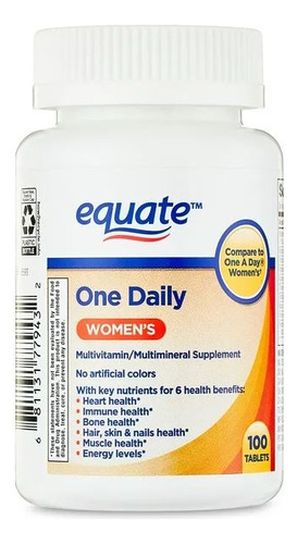 Multivitaminico Equate Mujer Similar Centrum Women 100 Tab