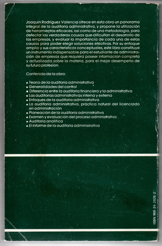 Joaquín Rodríguez - Sinopsis De Auditoría Administrativa (Usado)