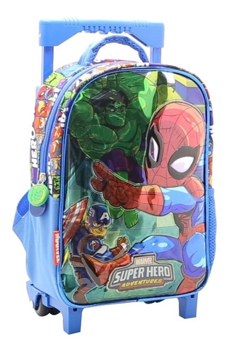 Mochila Carro Super Hero 12 Avengers Cresko - Sharif Express Color Azul