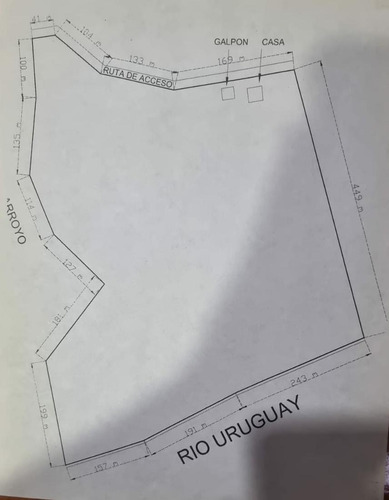 Dueño Vende 29ha, Con Título De Propiedad, 600mts De Costa Sobre El Río Uruguay, Arroyo Y Nacientes De Agua.