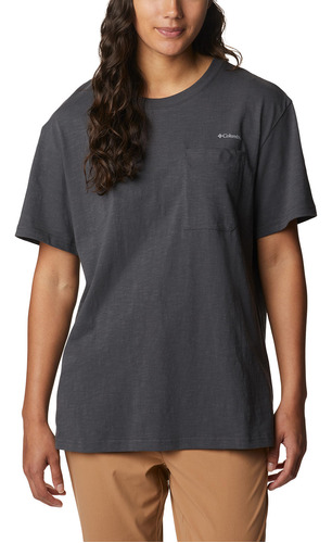 Polera M/c Columbia Break It Down Tee Gris Oscuro Mujer