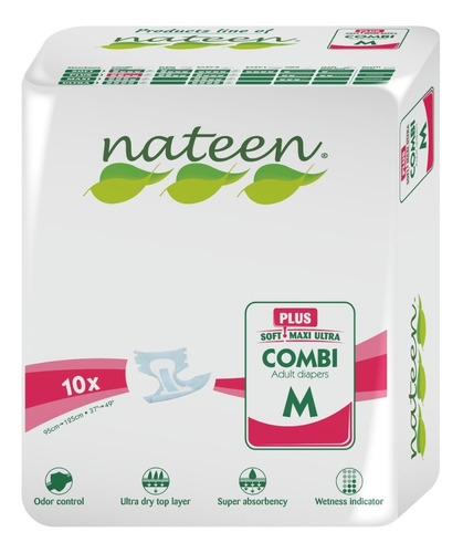 Caja Pañal Nateen  Combi Plus (premium) Talla M (80uni)