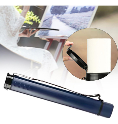 Tubo De Póster Extensible Soporte De Azul Profundo
