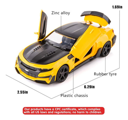 2024 Modelo De Coche Bdtctk Camaro Bumblebee, Juguete 132,