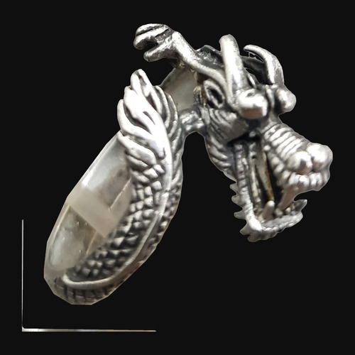 Anillo Cabeza De Dragon En Plata 2 X 1 Cm 6 Gr Art 824