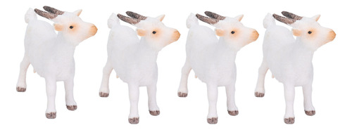Juego De Figuras De Cabra, 4 Piezas, De Animales De Granja,