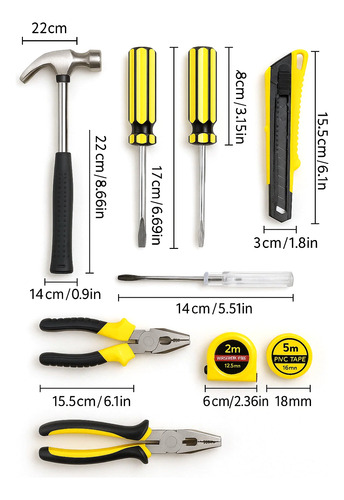 Kit De Herramientas Básico Multifunción Domestica Juego 9pzs