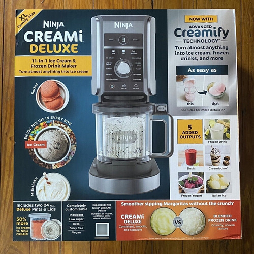 Sorveteira Ninja Creami Deluxe 11 em 1 CN501co cor preto