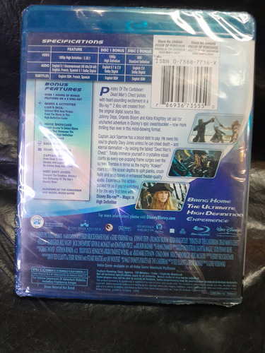 Piratas Del Caribe 2: El Cofre Del Hombre Muert - Bluray - O