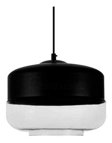 Lampara Colgante Vidrio Dayan Foco E27 Techo Iluminacion Color Negro