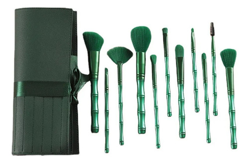 Set De 11 Brochas De Maquillaje Con Mango Y Cerdas De BambĂș