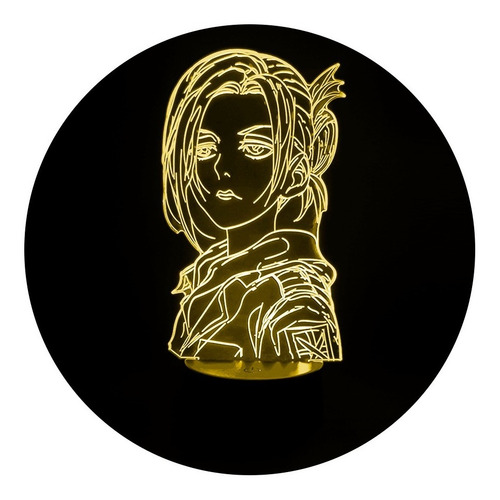 Lampara 3d Annie Shingeki No Kyojin Base Negra