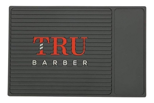 Tru Barber Organizer Mat Alfombra Barberia Gris Y Rojo Chica