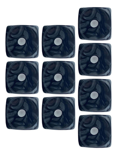 10 Uds. Dados De 6 Lados, Juego De Dados, Negro Negro .