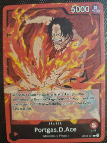 Ace Líder Carta One Piece Tcg Original En Inglés+30 Cartas