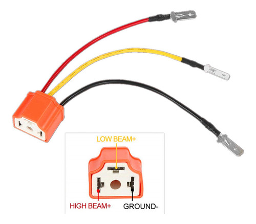 2 Piezas H4 Enchufes De Arnés De Cableado Conector De Faro