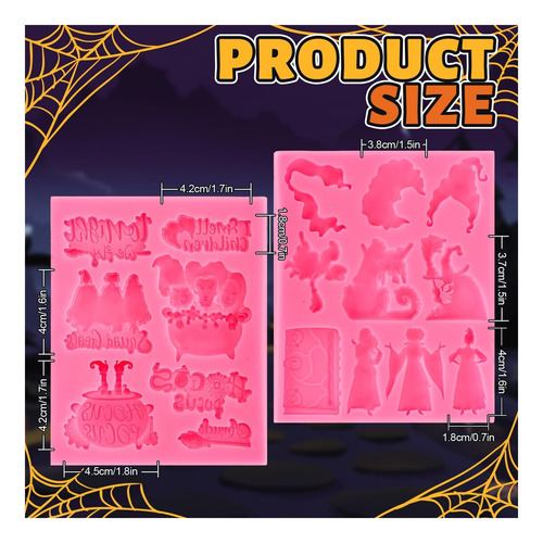 Whaline 2 Moldes De Fondant De Halloween Para Halloween, De