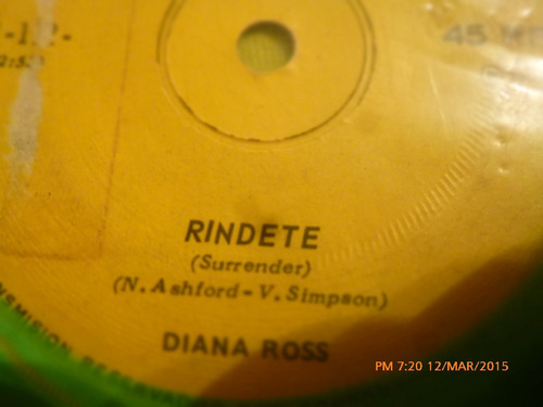 Vinilo Single -diana Ross --rindete ( I-36
