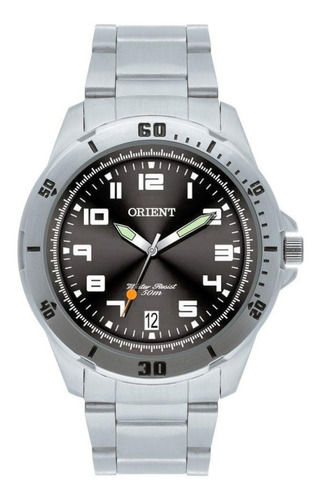 Relógio de pulso Orient MBSS1155A com corria de aço inoxidável cor prata - fondo preto