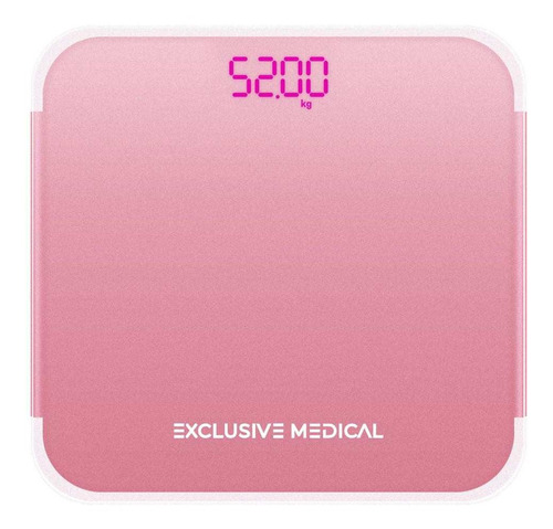 Balança Digital Visor Oculto Led Rosa Exclusiv Medical 180kg