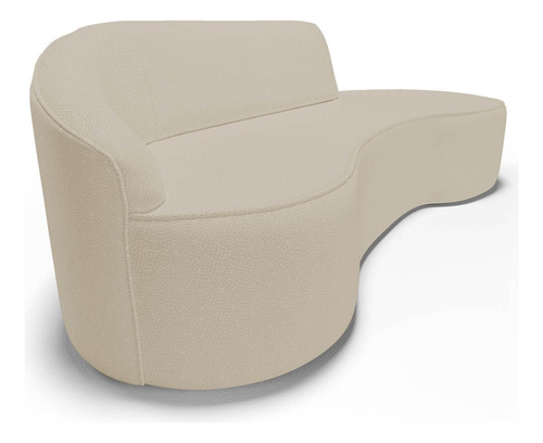 Sofá Living 4 Lugares 300cm Braço Esq Mozart Sintético Bege Cor Creme