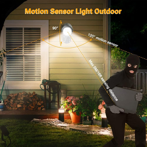 Luz Exterior Con Sensor De Movimiento Led Ip65 Impermeable