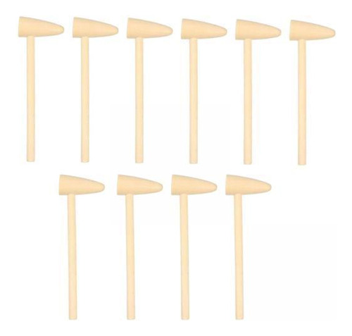 4 X 10 Piezas Mini Martillo De Madera Bolas De Juguete De