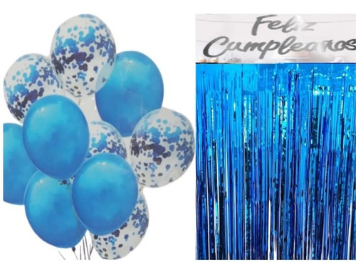 Cortinas Metalizadas Cumpleaños Eventos Fiestas Globos