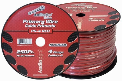 Bobina De Cable Calibre 4 Rojo Flexible 76 Metros Audiopipe 