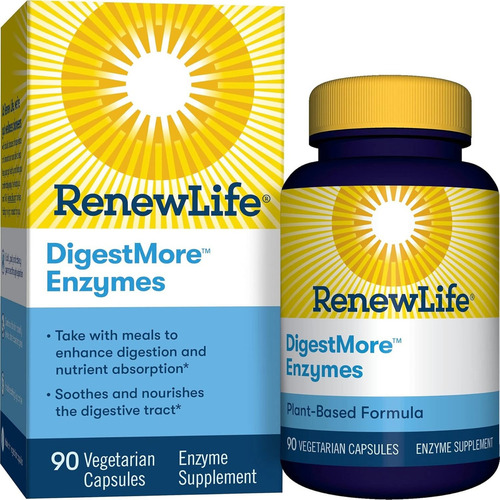 Renew Life Digestmore Enzimas Digestivas 90 Capsulas Sabor Sin Sabor