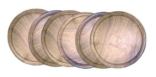 Plato Algarrobo De Madera Ø 20 Cm (diámetro) Geométrico
