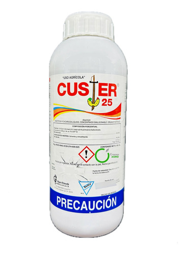 Custer 25 Insecticida Acaricida Diazinon Trips Araña 950 Ml