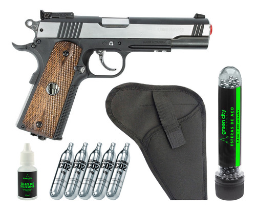 Pistola Co2 Potente 4,5 1911 Special Metal + Coldre + Balas