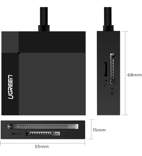 Lector De Tarjetas Ugreen Usb 3.0 4 Memoria Tf Sd Sdxc Sdhc